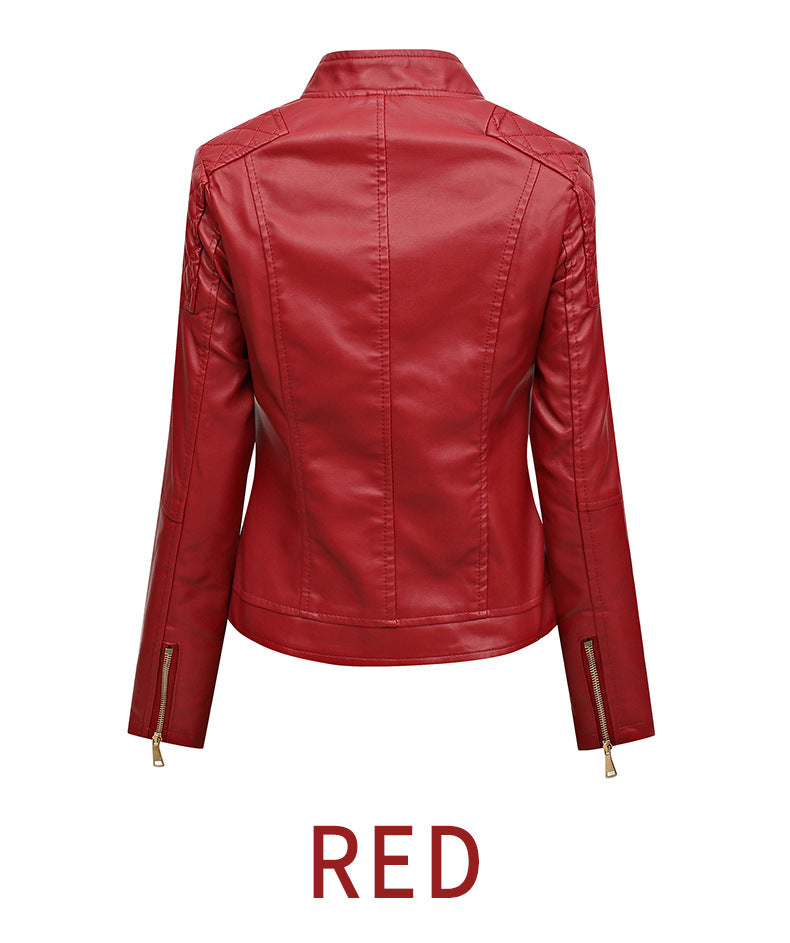 Women's Trendy Slim Pu Leather Winter Jacket