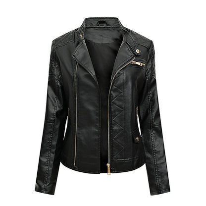 Women's Trendy Slim Pu Leather Winter Jacket