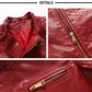 Women's Trendy Slim Pu Leather Winter Jacket