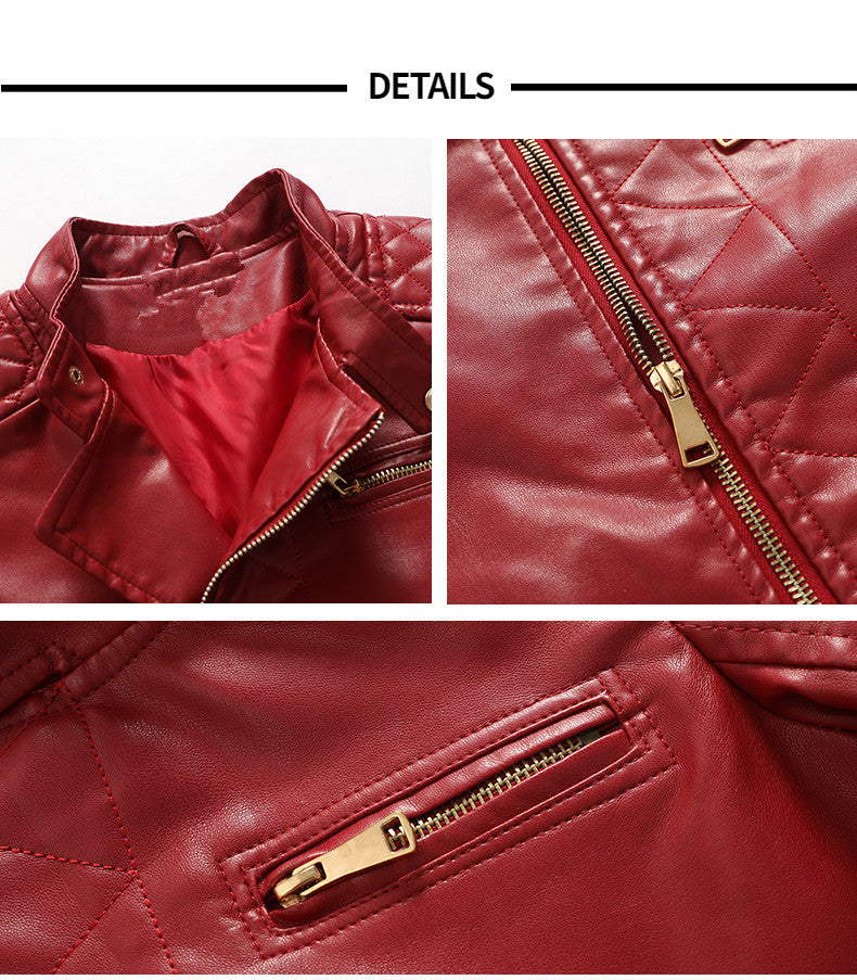 Women's Trendy Slim Pu Leather Winter Jacket