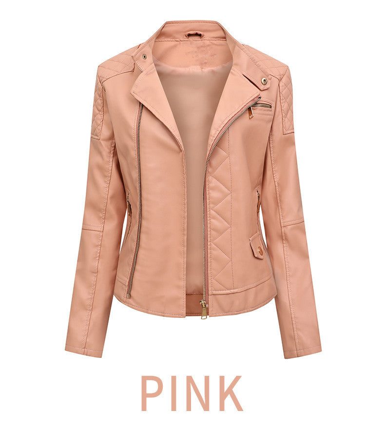 Women's Trendy Slim Pu Leather Winter Jacket