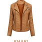 Women's Trendy Slim Pu Leather Winter Jacket