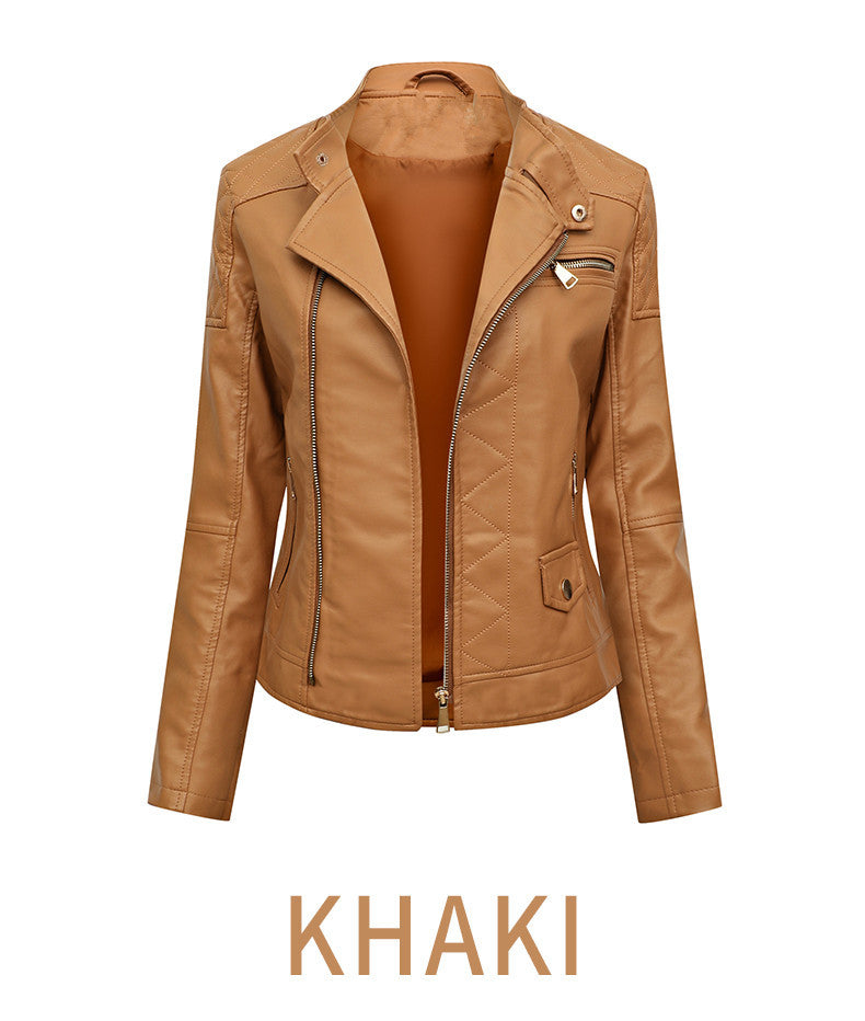 Women's Trendy Slim Pu Leather Winter Jacket