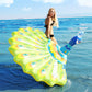 A Peacock Floats An Inflatable Toy On The Water