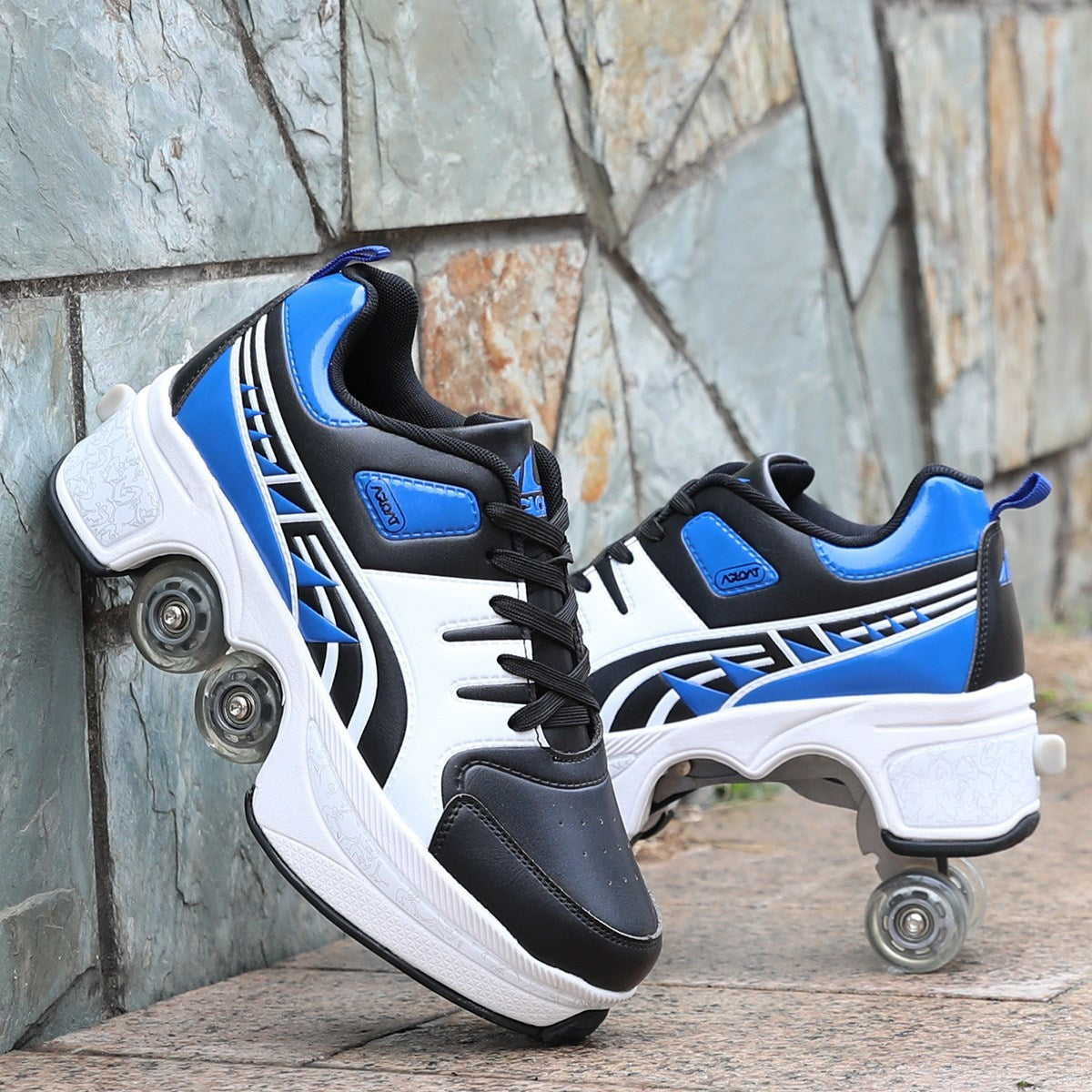 Four wheeled tiktok shoes for men and women pulley