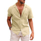 Men's Tops Casual Button Down Shirt Short Sleeve Beach Shirt Summer