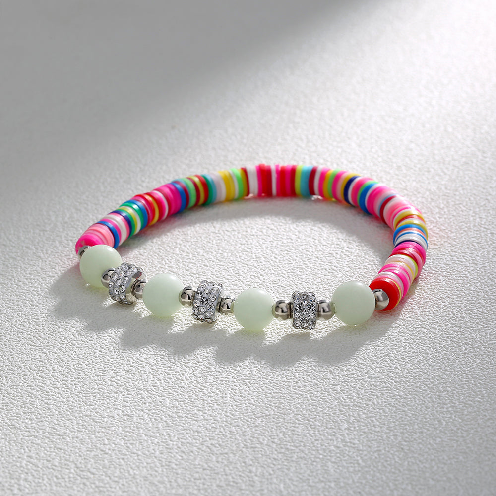 Colorful Soft Pottery Luminous Bead Bracelet