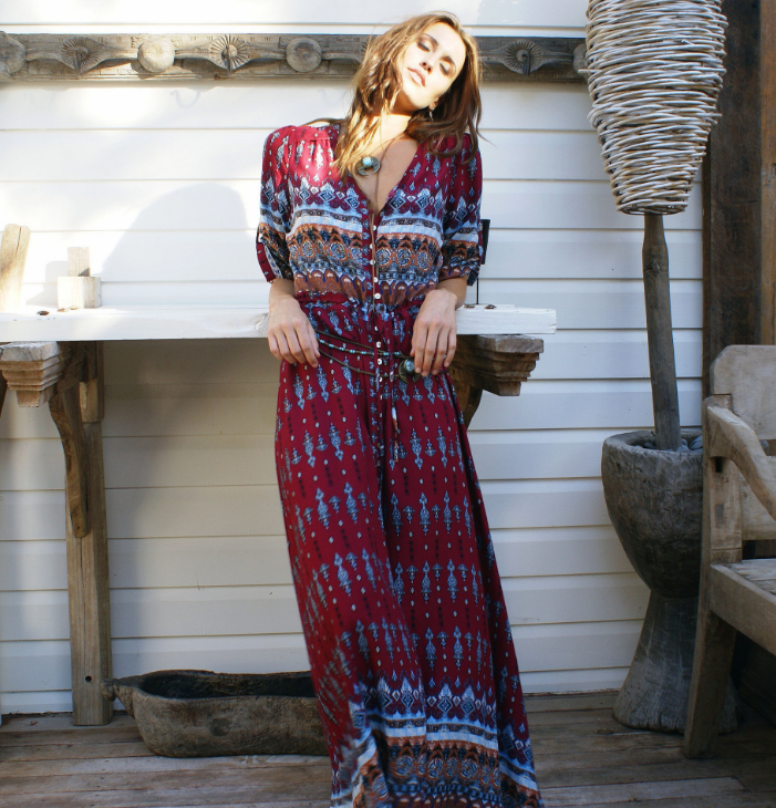 Women Beach Boho Maxi Dress