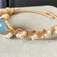 14K GoldWrapped Handmade Bracelet Hailan Baohai Sapphire Natural White Pearl Bracelet
