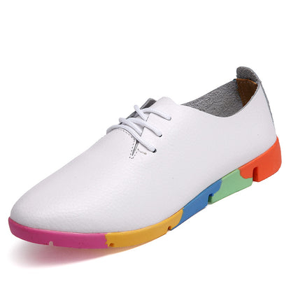This is a Pointed  Leather White Women Shoes