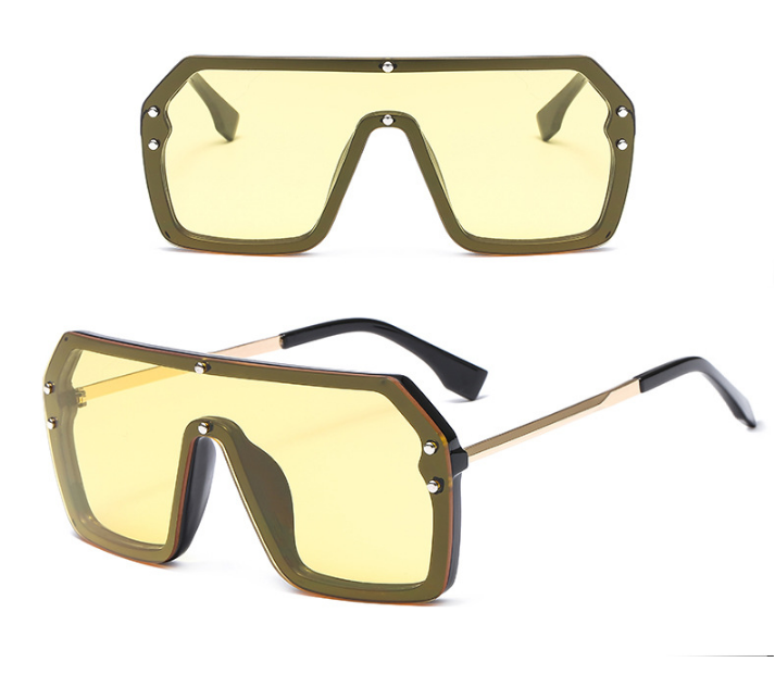 Oversize Sunglasses Fashion Style Square Sun Glasses  One Pieces Mirror Lens UV400 Women Men Brands