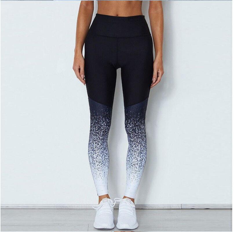 Women Fitness Leggings Casual Print Workout Pants Pencil Stretchy Trousers Gradient Legging Skinny Leggins Gothic Jeggings