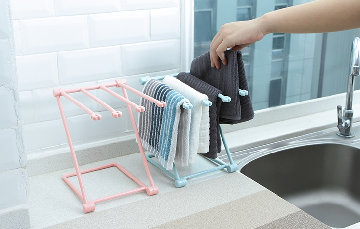 Foldable Dishcloth Shelf Kitchen Accessory