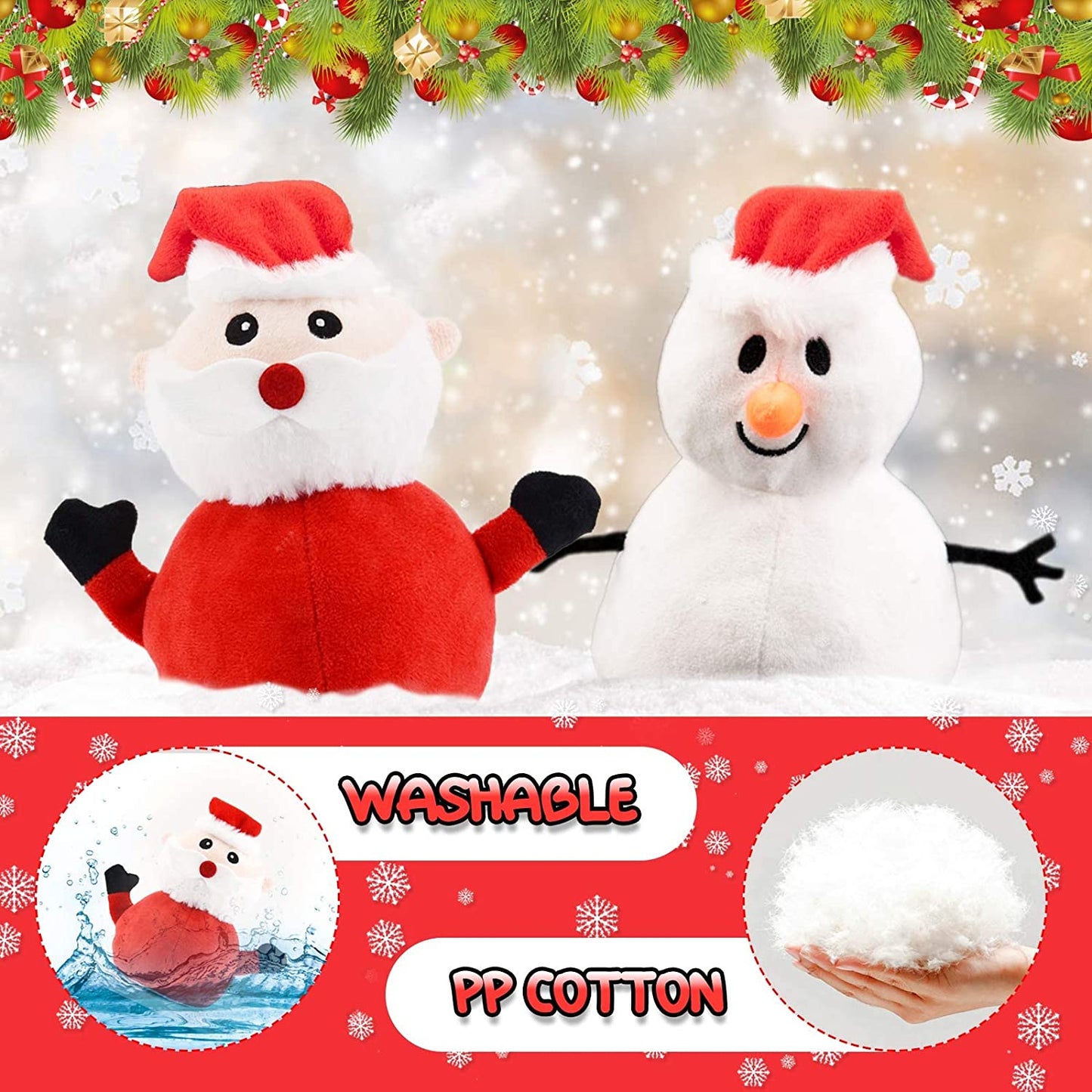 Santa Plush Snowman Plush Toy Reversible Christmas Santa Claus