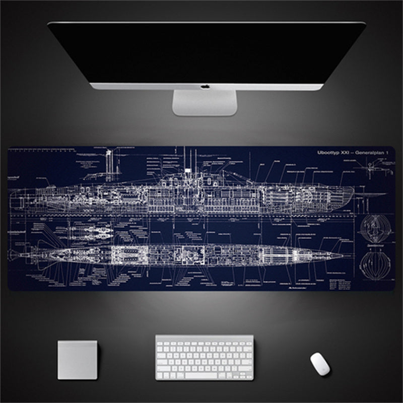 Industrial Style Tech Oversized Seam Keyboard Mouse Desk Pad