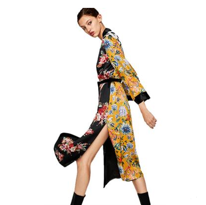 Kimono Cardigan Printed Floral Sexy Beachwear