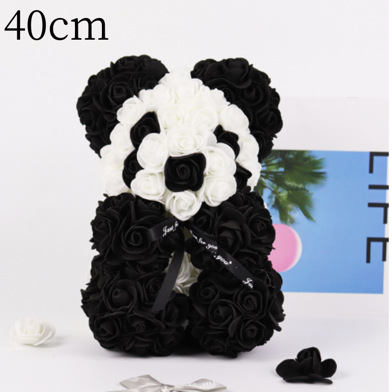 Valentine's Day Gift Rose Bear Eternal Flower Rose Teddy Bear PE Foam Bear 25cm Valentines Day