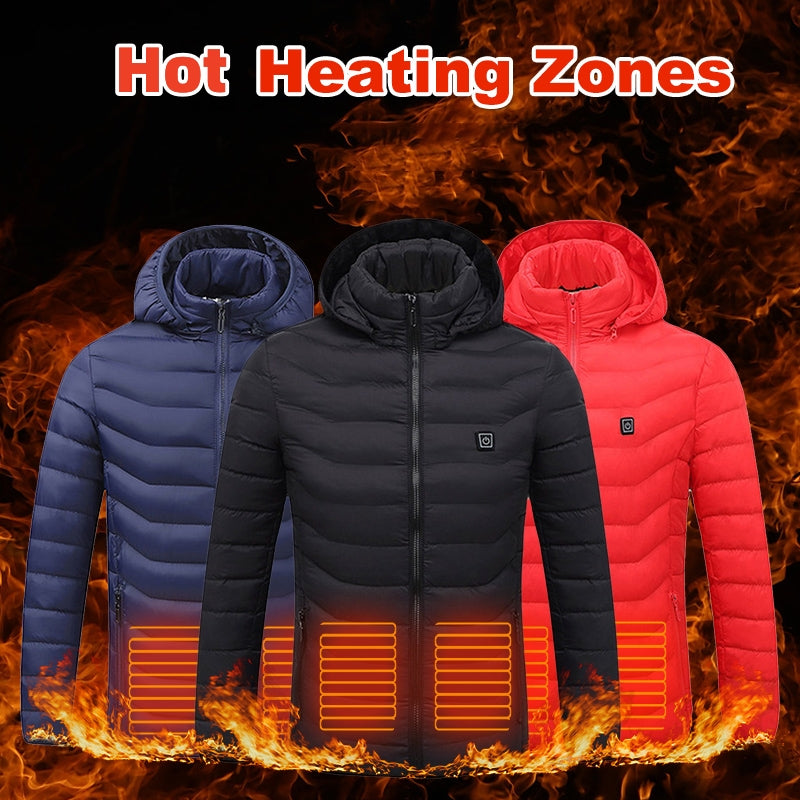 New Heated Jacket Coat USB Electric Jacket Cotton Coat Heater Thermal Clothing Heating Vest Men's Clothes Winter