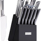 Kitchen Knife Set. LapEasy 15 Piece Knife Sets With Block Chef Knife Stainless Steel Hollow Handle Cutlery With Manual Sharpener
