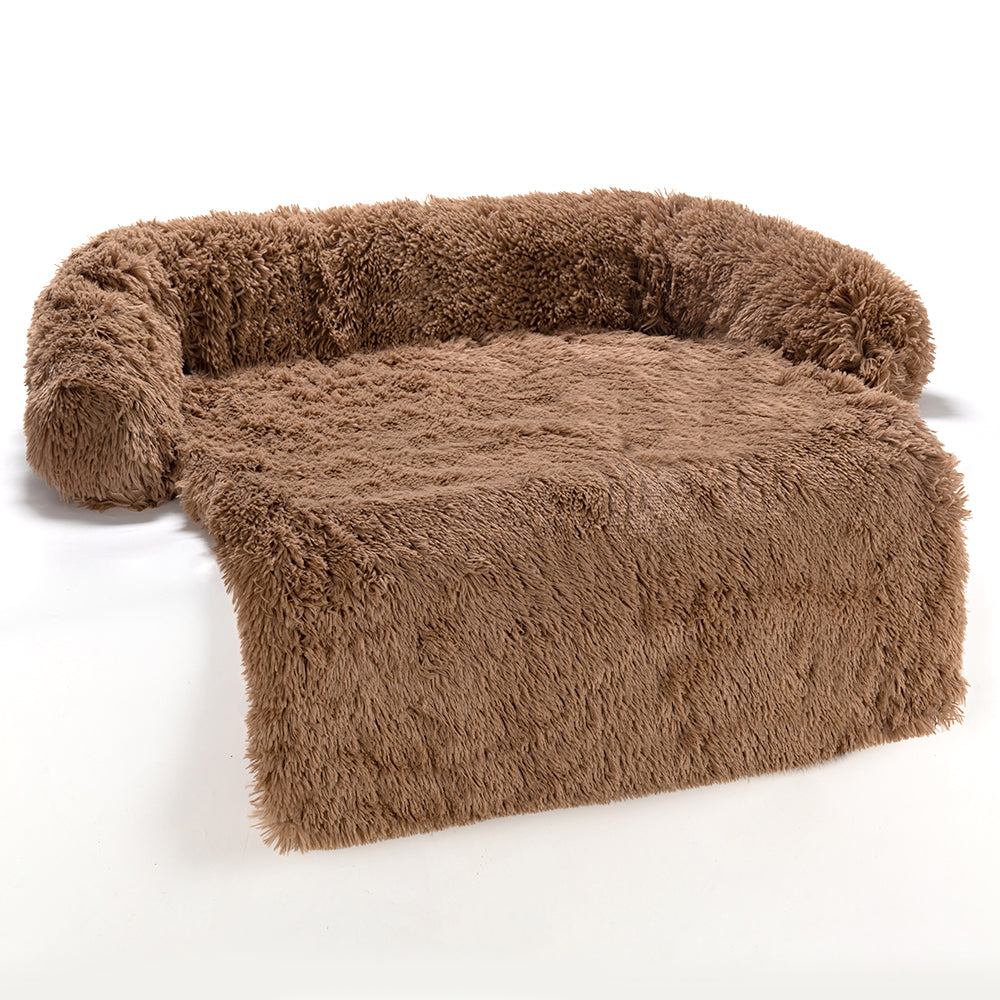 Pet Sofa Dog Bed Calming Bed Long Plush Winter Warm Kennel Pet Cat Sofa Cushion Blanket Sofa Cover Furniture Protector