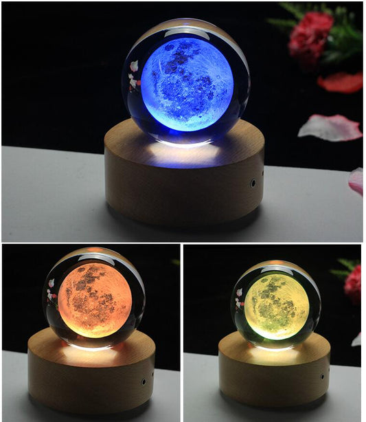 Moon Crystal Ball 3D Laser Home Decoration Accessories