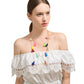 Colorful Tassel Chain Multilayer Pendant Necklace