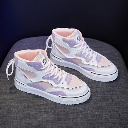 This is a Women  High Top White Shoes