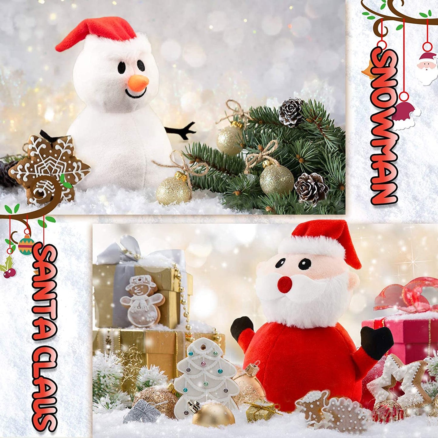 Santa Plush Snowman Plush Toy Reversible Christmas Santa Claus