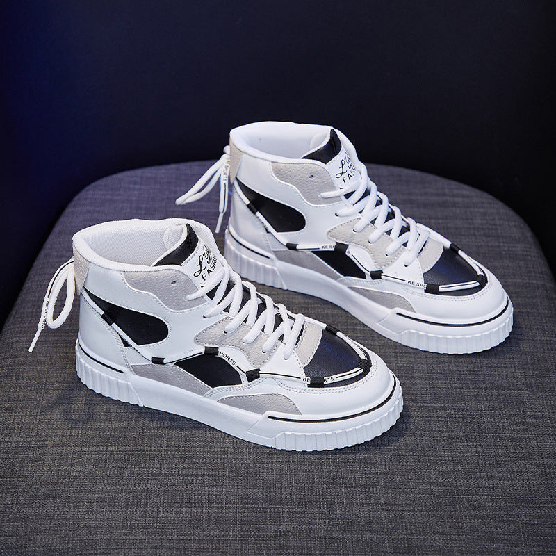 This is a Women  High Top White Shoes